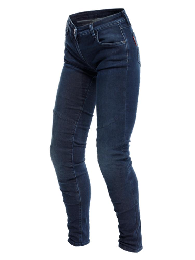 Jeansy motocyklowe damskie Dainese Denim Brushed Skinny Tex niebieskie