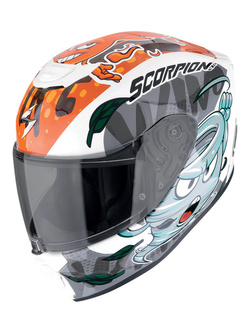 Kask integralny dziecięcy Scorpion EXO-JNR Air The4elements biało-niebiesko-pomarańczowy