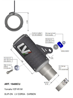 Tłumik motocyklowy LeoVince LV Corsa Carbon Yamahy YZF-R1 (15-25) [stal nierdzewna] 