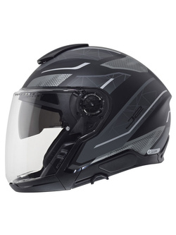 Zestaw: Kask otwarty Schuberth J2 Sigma czarno-szary + dedykowany interkom motocyklowy