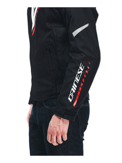 Kurtka motocyklowa tekstylna Dainese Veloce D-Dry czarno-biało-czerwona