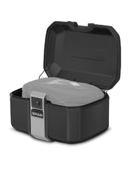 Kufer centralny aluminiowy SHAD TR55 Terra czarny + plastikowa duża płyta montażowa [pojemność: 55 l]