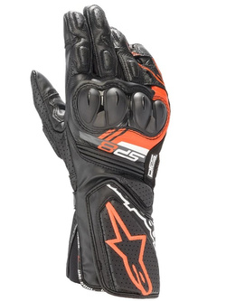 Rękawice motocyklowe skórzane Alpinestars SP-8 V3 czarno-czerwone fluo