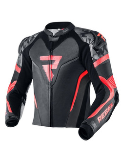 Kombinezon motocyklowy dwuczęściowy Rebelhorn Rebel czarno-fluo czerwony