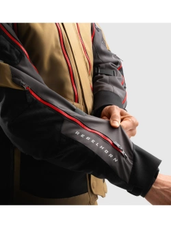 Kurtka motocyklowa tekstylna Rebelhorn Hardy 3.0 brązowo-szaro-czerwona