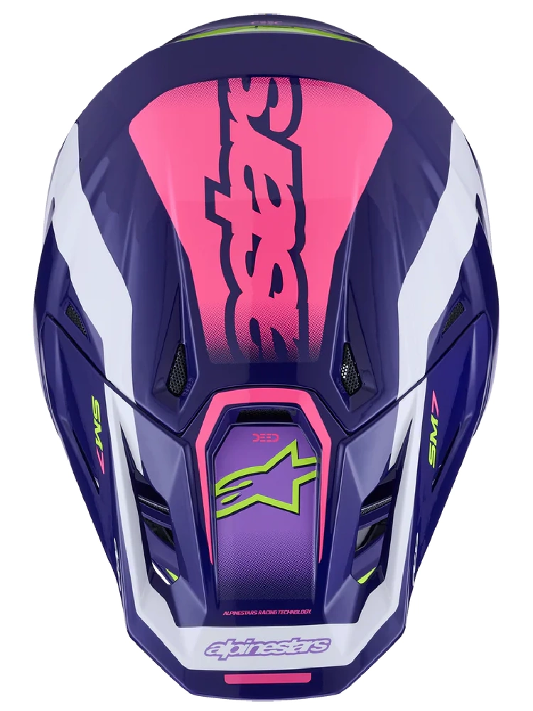 Kask enduro Alpinestars SM7 Deed fioletowo-różowy-fluo połysk