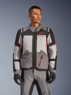 Kurtka motocyklowa tekstylna Alpinestars Andes V4 Drystar czarno-szaro-czerwona