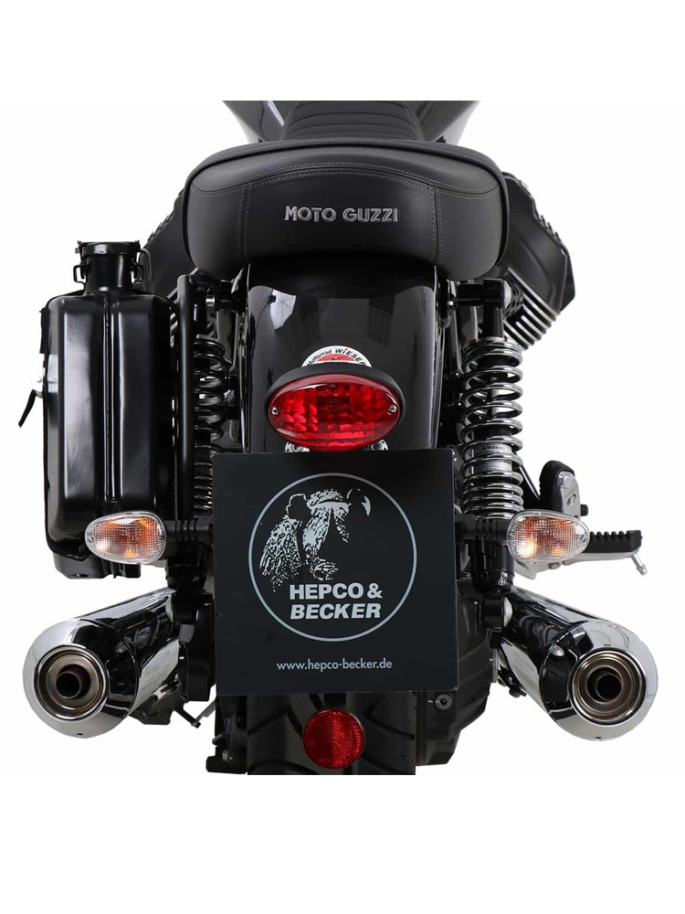 Kanister Hepco&Becker z uchwytem Cutout na lewą stronę do Moto Guzzi V9 Roamer (16-) 4 litry czarny