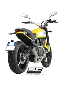 Pełny układ wydechowy SC-Project 2-1, CR-T Titanium / Carbon (Slip-on) - Ducati Scrambler 800 [15-16]
