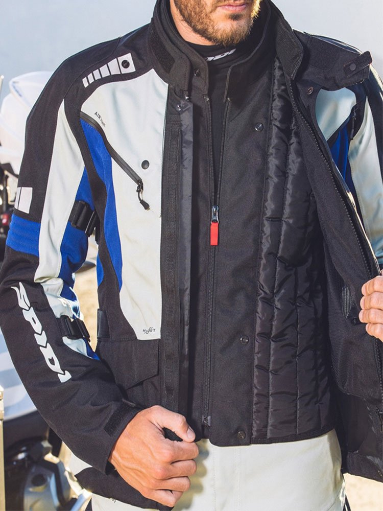 Kurtka motocyklowa tekstylna Spidi Outlander czarno-szaro-niebieska