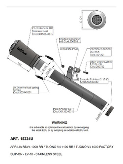 Tłumik motocyklowy LeoVince LV-10 Aprilia RSV4 1000 RR/ Tuono V4 1100/ Factory/ RR  (19-20) [stal nierdzewna] 