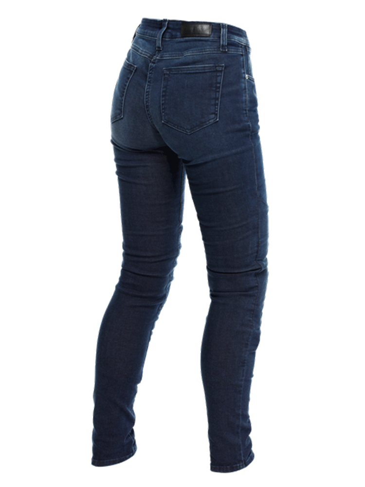 Jeansy motocyklowe damskie Dainese Denim Brushed Skinny Tex niebieskie