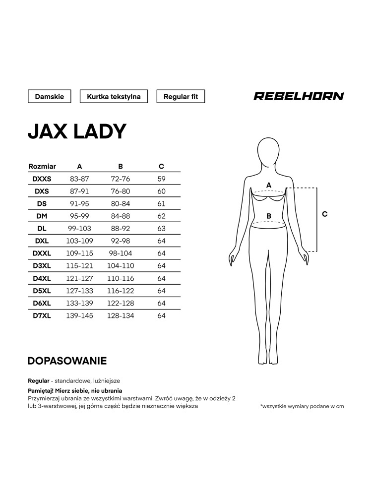 Kurtka motocyklowa damska tekstylna Rebelhorn Jax czarna