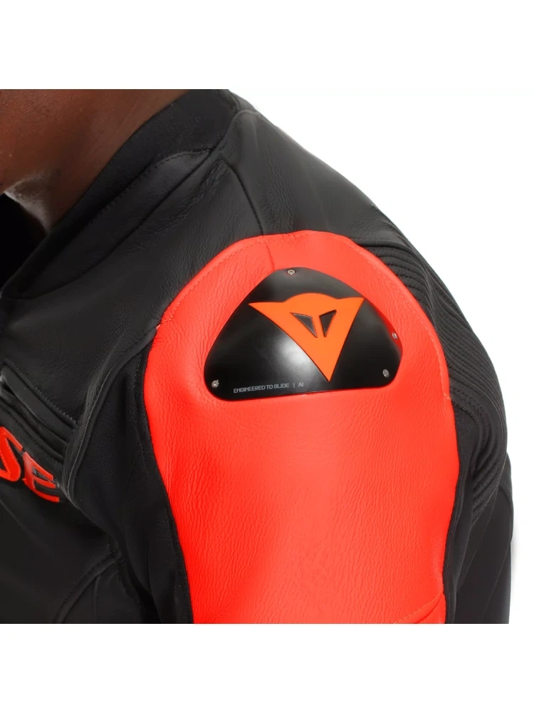 Kurtka motocyklowa skórzana Dainese Racing 5 czerwono-czarna