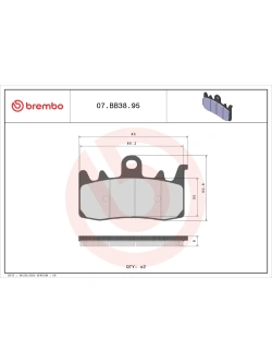 Klocki hamulcowe Brembo Genuine MV Agusta Rivale 800 (13-18)/ Turismo Veloce 800 (15-)/ Ducati (wybrane modele) [kpl. na 1 tarczę]
