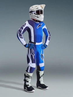 Spodnie cross dziecięce Alpinestars MX Fluid Portl niebiesko-biało-czarne