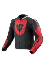 Kurtka motocyklowa skórzana REV’IT! Argon 3 czarno-fluo czerwona