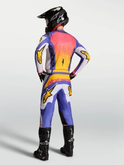 Bluza cross Alpinestars MX Fluid Drag biało-niebiesko-żółte