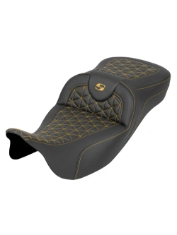 Kanapa motocyklowa dla kierowcy i pasażera Saddlemen Roadsofa Tri-Gripper Extended Reach Harley Davidson (wybrane modele) (08-24) czarno-złota