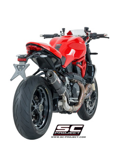 Tłumik owalny matowy CARBON Slip-on SC-Project do Ducati MONSTER 1200 R [16-17]