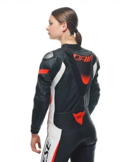 Kombinezon motocyklowy jednoczęściowy damski Dainese Grobnik czarno-czerwono-biały