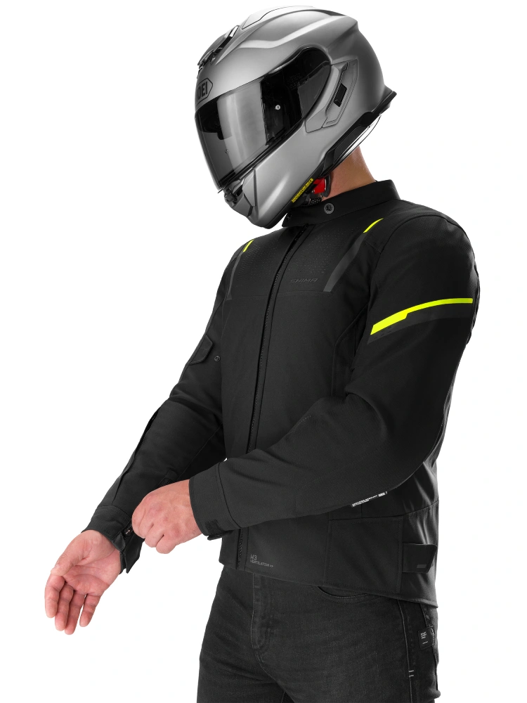 Kurtka motocyklowa tekstylna Shima Rush 3.0 czarno-fluo żółta