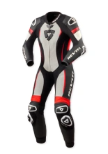 Kombinezon motocyklowy damski jednoczęściowy REV’IT! Xena 4 biało-fluo czerwony