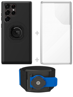 Zestaw do biegania: etui MAG na telefon Samsung Galaxy S22 Ultra (magnetyczne) + wodoodporny pokrowiec MAG + opaska sportowa Quad Lock