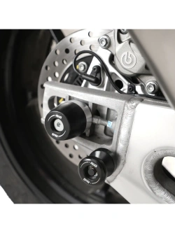 Slidery wahacza R&G Racing Aprilia Tuono V4 1100/ Factory (25-) z rolkami APEX Cotton Reels czarne