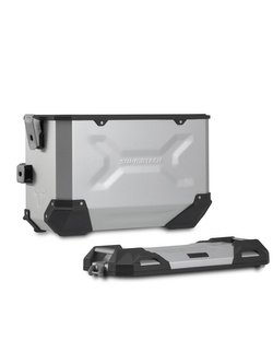 Zestaw: kufry boczne + kufer centralny + stelaże TRAX ADV do motocykla Honda CRF1100 L Africa Twin (19-21) [całkowita pojemność: 150l] srebrny