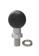 Uniwersalny uchwyt kulowy RAM połączony ze śrubą M10 oraz podkładką zabezpieczającą