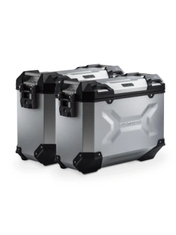 Zestaw: kufry boczne + stelaże PRO TRAX ADV SW-Motech Yamaha Tracer 7/ GT (RM55, RM56) (25-) srebrne [poj.: 2 x 37 L]