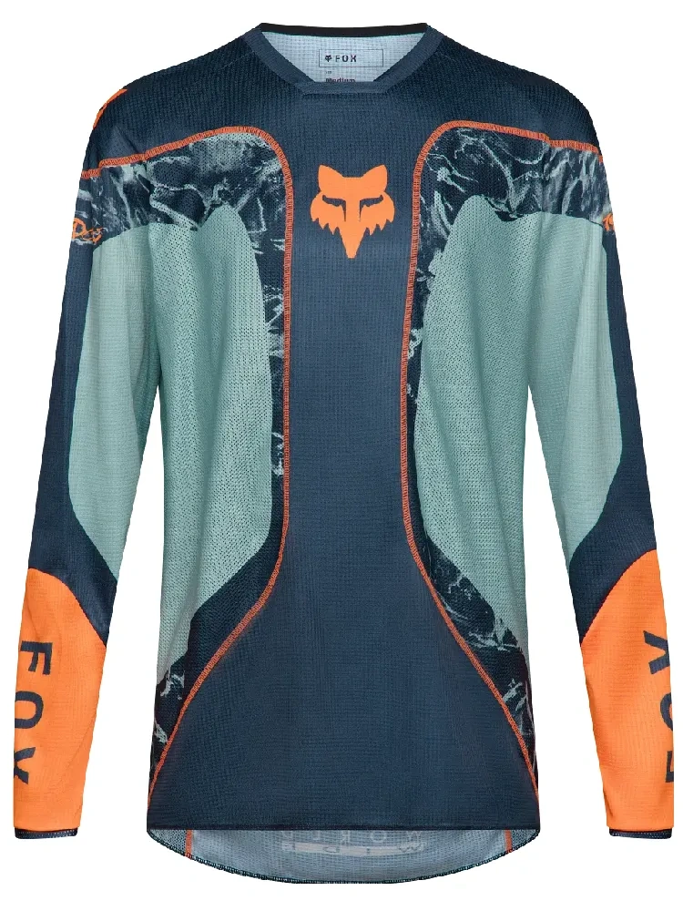Bluza enduro Fox 180 Image Print niebiesko-pomarańczowa