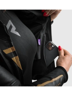 Kurtka motocyklowa damska skórzana Rebelhorn Diva ST czarno-złota