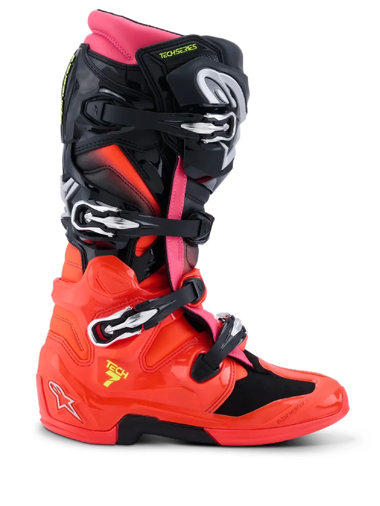 Buty enduro Alpinestars MX Tech 7 czarno-czerwono-różowe