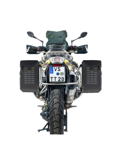 Zestaw: sakwy boczne Soft System Travel + stelaże srebrne + bagażnik Touratech BMW (wybrane modele) [poj.: 2 x 40l]