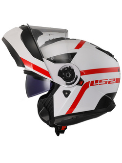 Kask szczękowy LS2 FF908 Strobe II Autox biało-czerwony