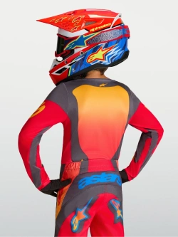 Bluza cross dziecięca Alpinestars MX Fluid Hunt czerwono-szaro-pomarańczowa