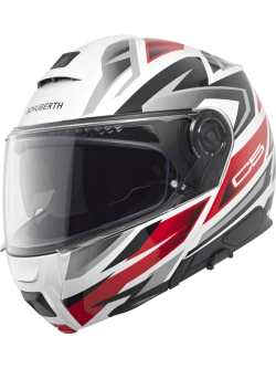 Kask szczękowy Schuberth C5 Zenith biało-czarno-czerwony połysk