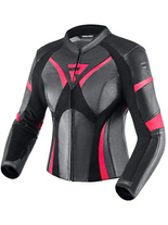 Kurtka motocyklowa damska skórzana Rebelhorn Rebel różowo-czarna