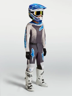 Bluza cross dziecięca Alpinestars MX Fluid Drag szaro-niebieska