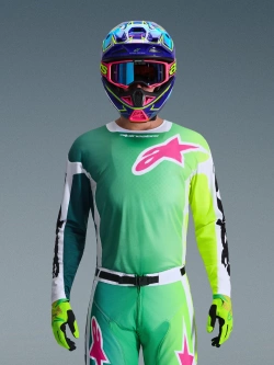 Bluza cross Alpinestars MX Racer Portl zielono-biało-różowa