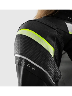 Kurtka motocyklowa damska tekstylna Rebelhorn Hiflow V czarno-szaro-żółta