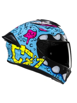 Kask integralny HJC C71 Squeeze niebiesko-żółty