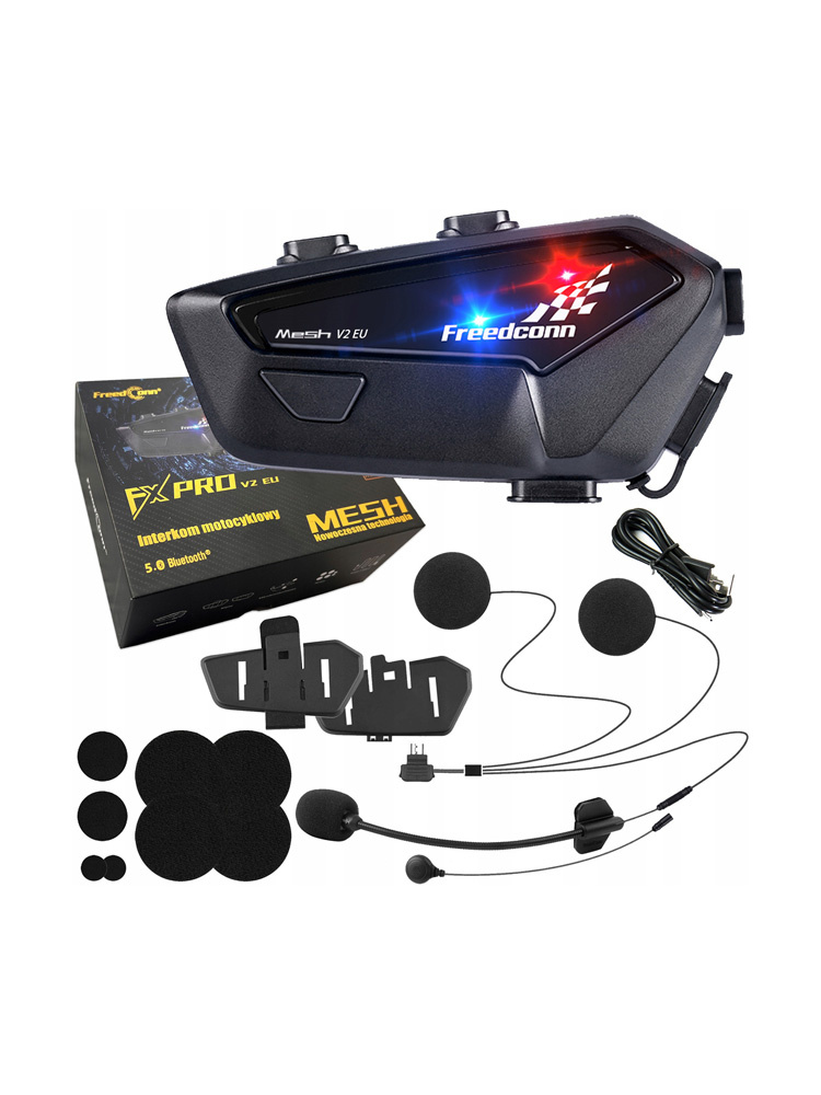 Interkom motocyklowy FreedConn FX Pro V2 Mesh (1 zestaw)