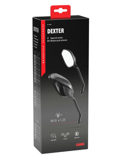 Lusterka Lampa Dexter mocowane na kierownicy [para; prawy gwint M10 x 1,25]