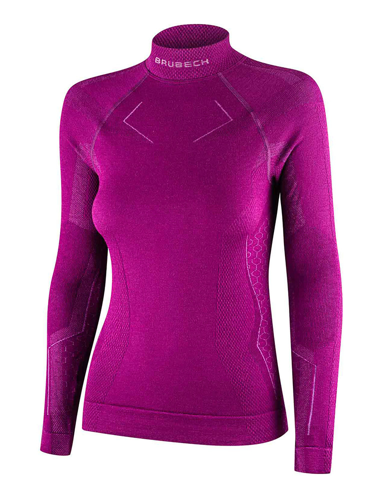 Bluza termoaktywna damska Brubeck Extreme Merino fioletowa