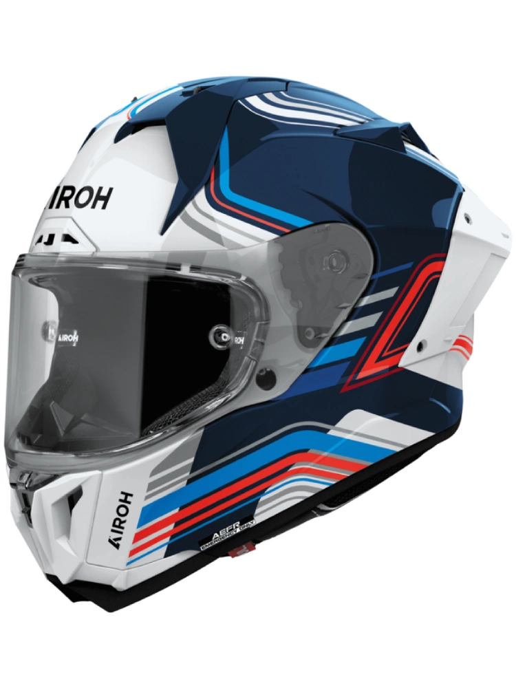 Kask integralny Airoh Gp 800 Hurricane biało-niebiesko-czerwony połysk