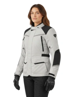Kurtka motocyklowa damska tekstylna REV’IT! Voltiac 3 H2O jansnoszaro-czarna