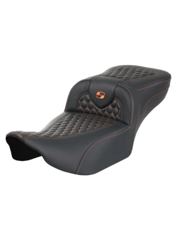 Kanapa motocyklowa dla kierowcy i pasażera Saddlemen Roadsofa HC Extended Reach Harley Davidson Road Glide/ Street Glide (wybrane modele) (23-) czarno-pomarańczowa